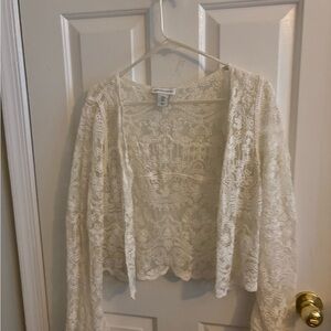 cupcakes & cashmere Cream Lace Button Down Shirt